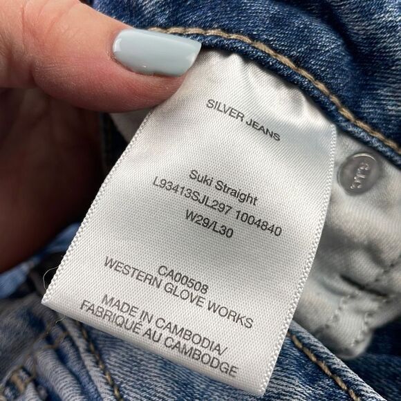 Silver Jeans Co. Women's Suki Mid-rise Straight Leg Jeans Indigo Blue W29/L30 - Picture 9 of 13